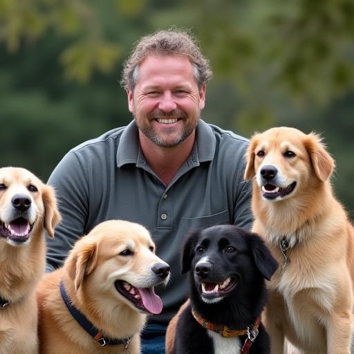 Jurulatih profesional dengan anjing